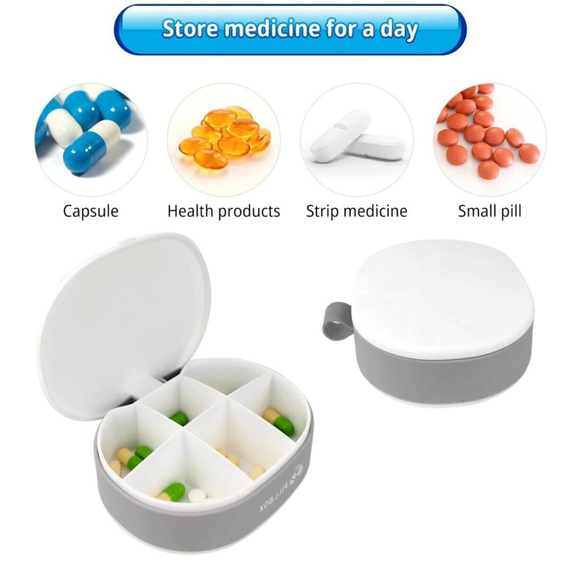 Pill Box Small Pill Organiser Travel Pill Box Mini Pillbox Portable Daily Pills - Picture 4 of 7